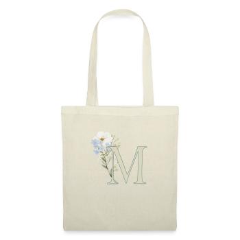 M mit Blumen - Stoffbeutel - Natur - Vorne