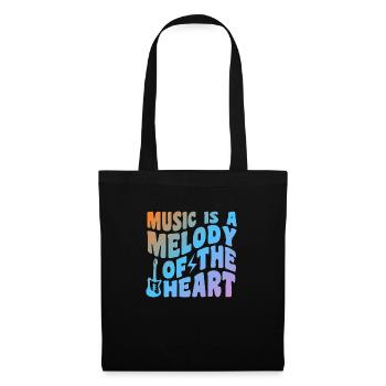 Music Is A Melody Of The Heart - Stoffbeutel - Schwarz - Vorne