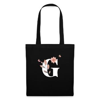 Letter g wildflowers watercolors - Tote Bag - black - Front
