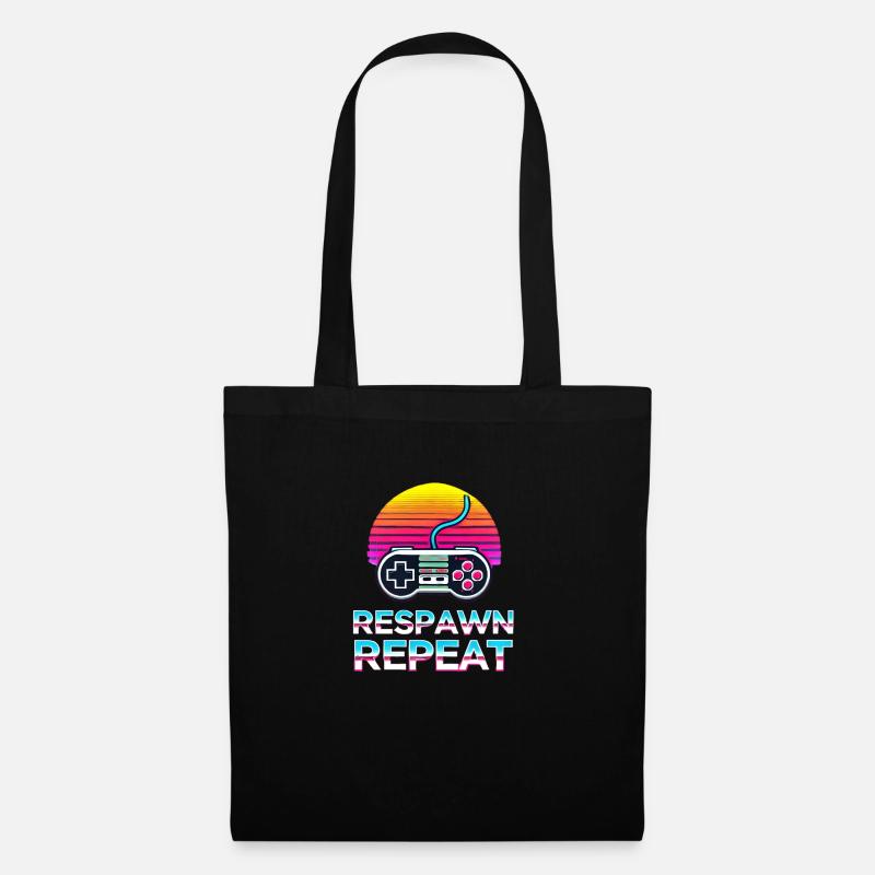 Respawn. Repeat. 🎮🔄 - Stoffbeutel - Schwarz
