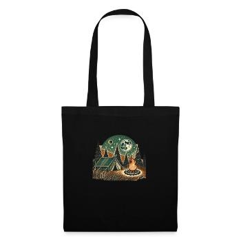 Campfire evening under starry sky - Camping - Tote Bag - black - Front