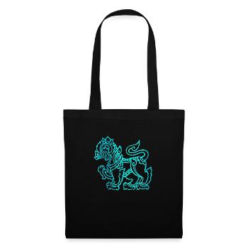 Dragon asie - Sac en tissu - noir - Devant
