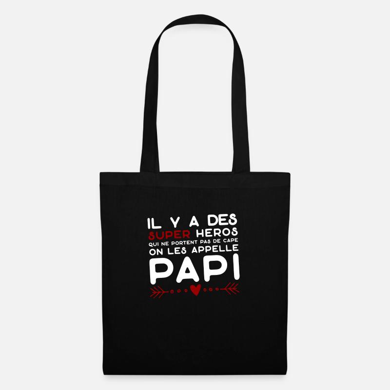 Papi super héros cadeau papy - Sac en tissu - noir