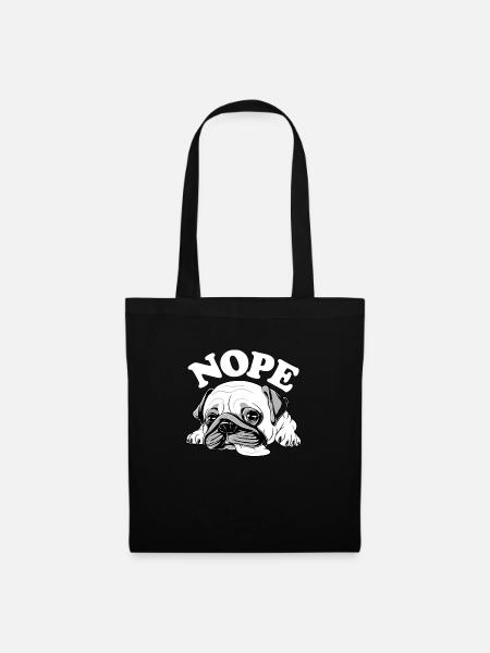 Nope Not Today - Hund Spruch Lustig Arbeit - Stoffbeutel - Schwarz