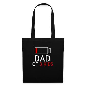 papa de 3 enfants - Sac en tissu - noir - Devant