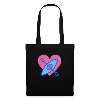 coeur canoë love - Sac en tissu - noir - Devant