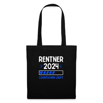 Rentner 2024 Countdown Läuft Rente 2024 - Stoffbeutel - Schwarz - Vorne