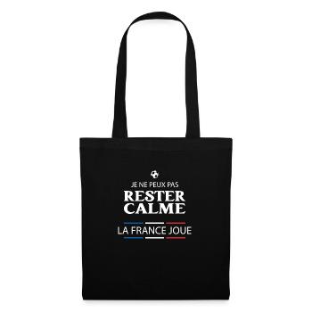 Je ne peux pas rester calme, Football. - Sac en tissu - noir - Devant