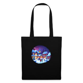 Motif de Noël - Sac en tissu - noir - Devant