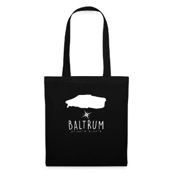Baltrum Herzschlag Nordsee Geschenk - Stoffbeutel - Schwarz - Vorne