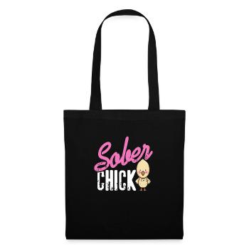 Sober Chick Retro Sobriety Funny Designs - Sac en tissu - noir - Devant