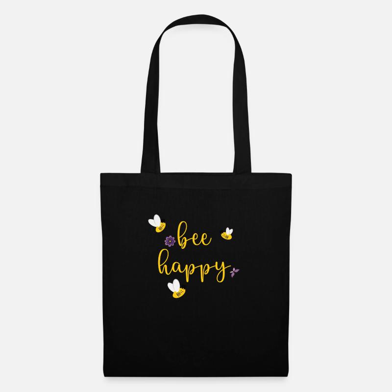 bee happy - Tote Bag - black