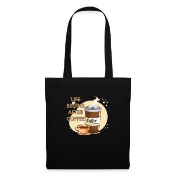 Life Begins After Coffee - Stoffbeutel - Schwarz - Vorne