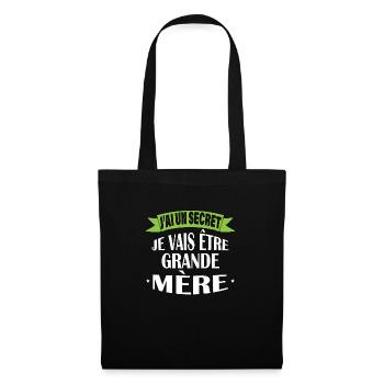 Je vais être grande mère - Sac en tissu - noir - Devant