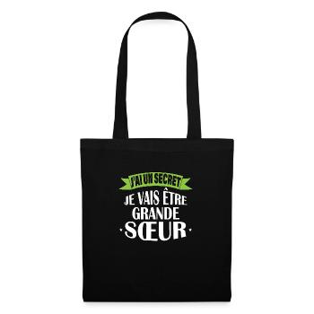 J'ai un secret je vais être soeur best seller - Sac en tissu - noir - Devant