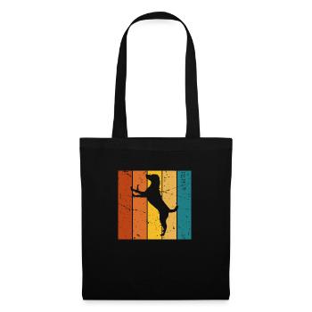 Chien cadeau Vintage - Sac en tissu - noir - Devant