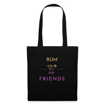 Rum and Friends mit Cocktailgläsern - Stoffbeutel - Schwarz - Vorne