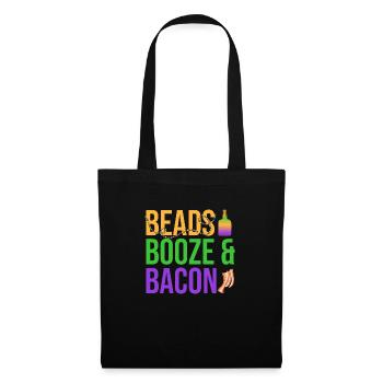Beads Booze & Bacon Mardi Gras Carnival - Stoffbeutel - Schwarz - Vorne