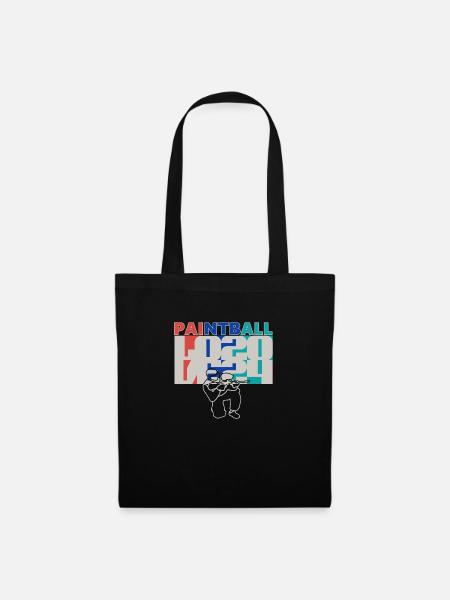 Paintball love 2024, paintballer silhuette - Tote Bag - black