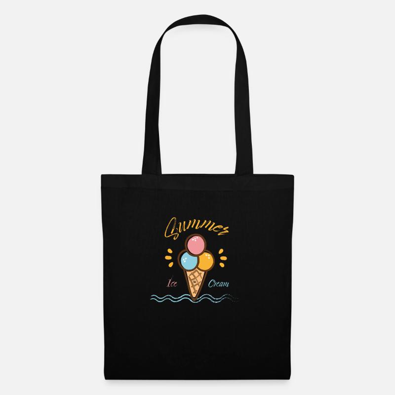Ice Cream / Sommer Eis Bo-Grafik - Stoffbeutel - Schwarz