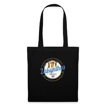 Zakynthos Insel in Griechenland Vintage Souvenir - Stoffbeutel - Schwarz - Vorne