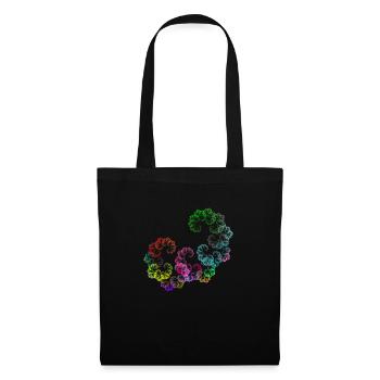 Psychedelische Randblüten - Stoffbeutel - Schwarz - Vorne