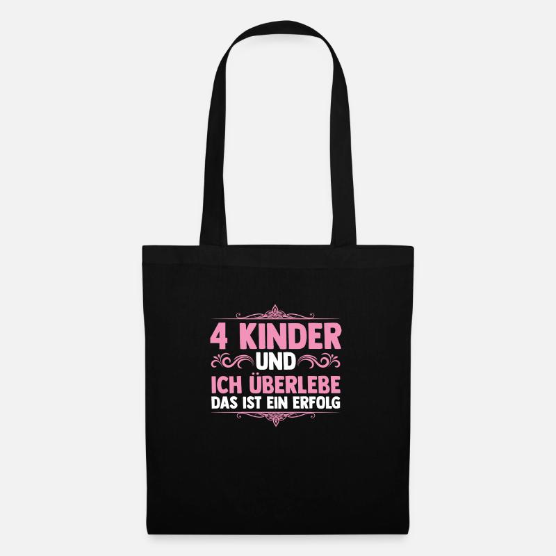 Mama Von 4 Kindern - Stoffbeutel - Schwarz