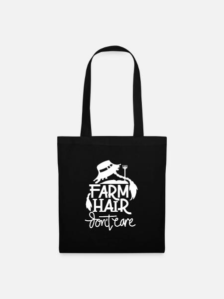 Bauer Farmer Landleben Landwirt Geschenk Spruch - Stoffbeutel - Schwarz