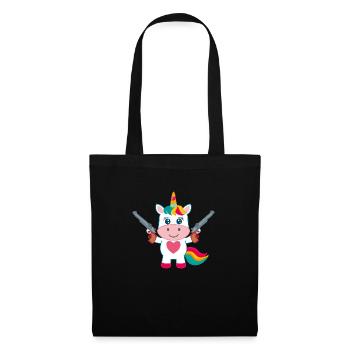 Protecteur de bébé licorne - Sac en tissu - noir - Devant