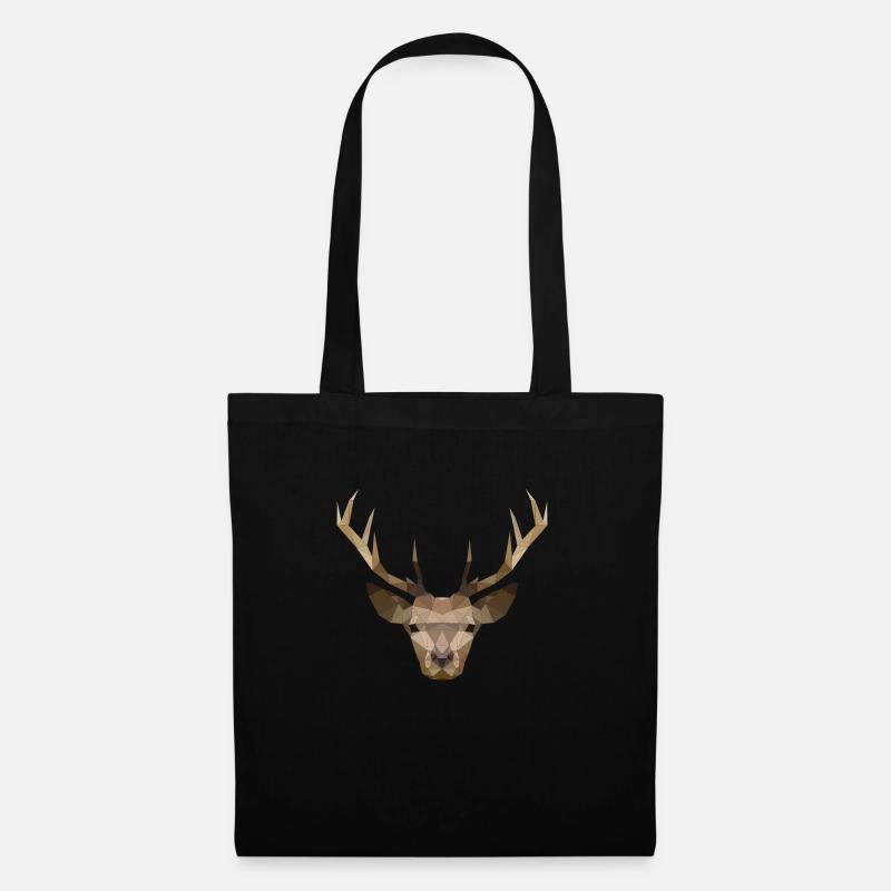 cerf - Sac en tissu - noir