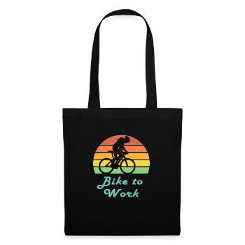 Bike to Work Retro Sunset Bicycle - Tote Bag - black - Front