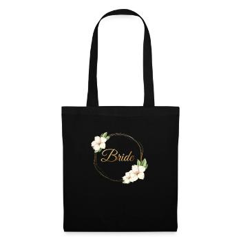 Team Bride Floral Circle Customizable - Tote Bag - black - Front