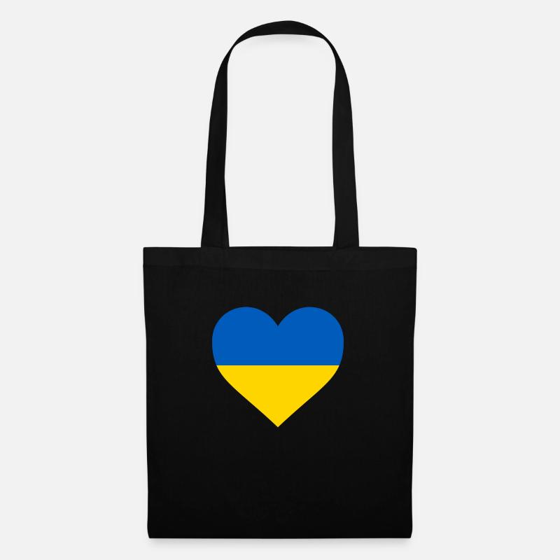 Ukraine Herz - Stoffbeutel - Schwarz