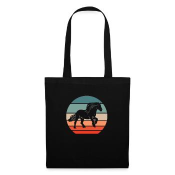 Clydesdale Pferd retro Zugpferd Motiv - Stoffbeutel - Schwarz - Vorne
