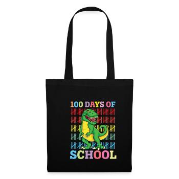 100 jours d’école dinosaure Saur T Rex - Sac en tissu - noir - Devant
