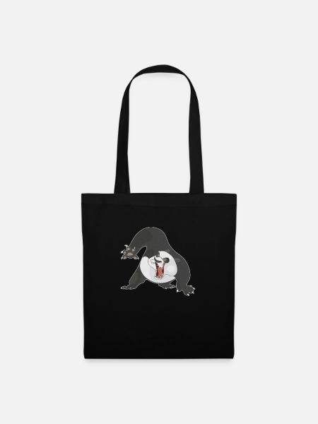 Panda - Stoffbeutel - Schwarz