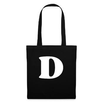 Buchstabe d - Stoffbeutel - Schwarz - Vorne