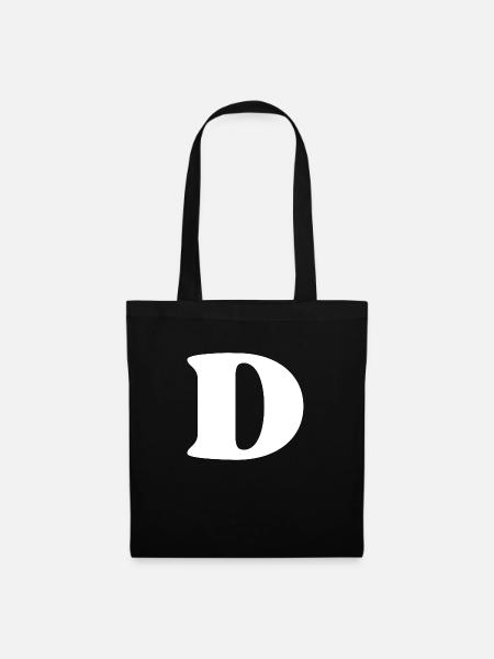Buchstabe d - Stoffbeutel - Schwarz