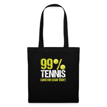 Tennisspieler Tennis Bier - Stoffbeutel - Schwarz - Vorne