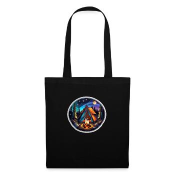 Camping, tent and campfire - Tote Bag - black - Front