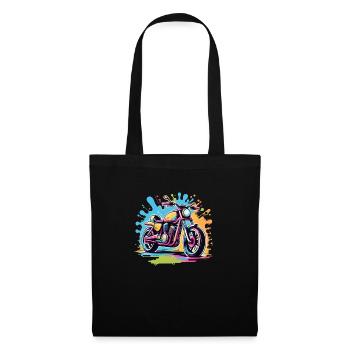 moto vintage style retro - graffiti - Sac en tissu - noir - Devant