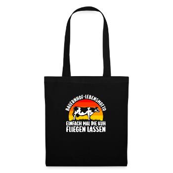 Kuh Bauer Bauernhof Kuhbauer Kühe - Stoffbeutel - Schwarz - Vorne