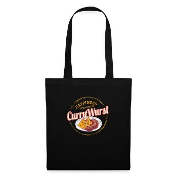 Currywurst Saucisse rétro Frites Bratwurst Vintage - Sac en tissu - noir - Devant