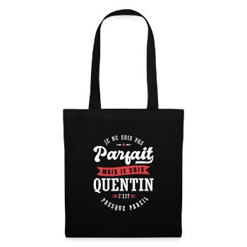 Quentin Parfait Cadeau prenom quentin - Sac en tissu - noir - Devant
