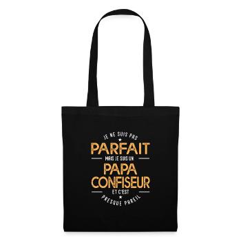je suis un papa Confiseur humour chocolat bonbon - Sac en tissu - noir - Devant