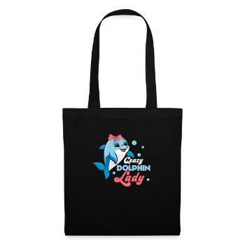 Crazy Dolphin Lady Beach Vacation Marine Biology - Tote Bag - black - Front