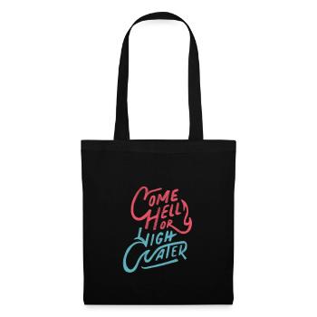 Venez en enfer ou en hautes eaux - Sac en tissu - noir - Devant