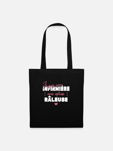 Infirmière Option Râleuse Cadeau - Sac en tissu - noir