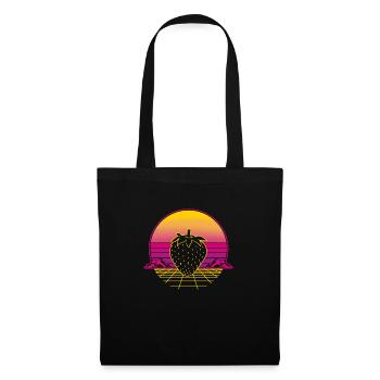 Strawberry Fruit Retro Vintage Retro Wave - Tote Bag - black - Front