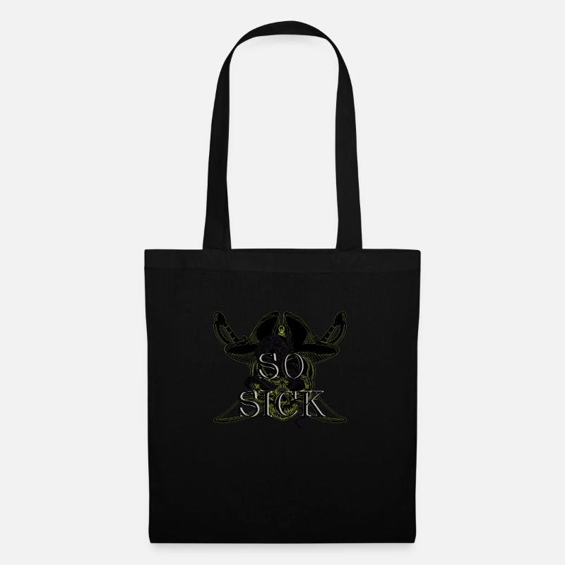 Crâne de pirate si malade - Sac en tissu - noir